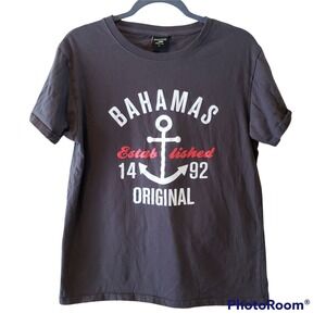 Bahamas Shirt Co Mens Large Graphic T Shirt Anchor Established 1492 100% Cotton